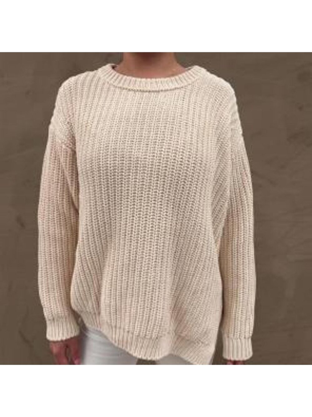 cream colored knit sweater large